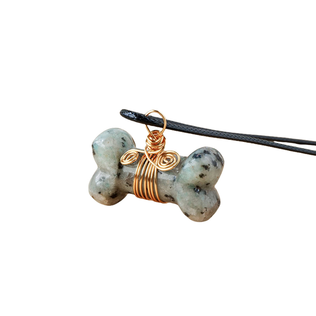 Halskette mit Kiwi-Stone- Anhänger für Hundefreunde
