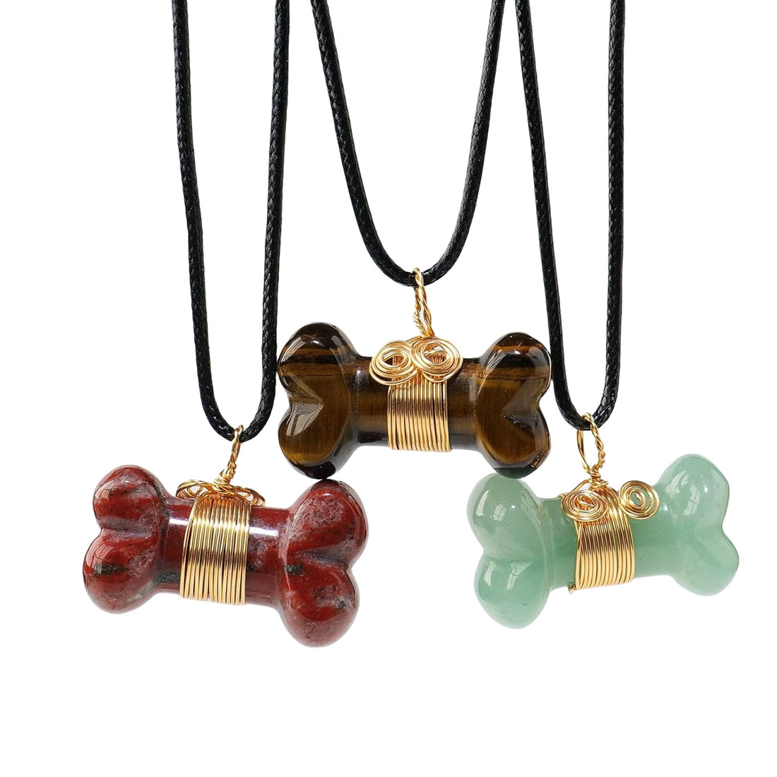 Halskette mit Anhänger für Hundefreunde, verschiedene Steinarten