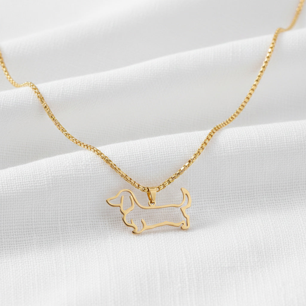 Nickelfreie Halskette "Deine Hunderasse", 18-Karat vergoldet; 49 verschiedene Hunderassen