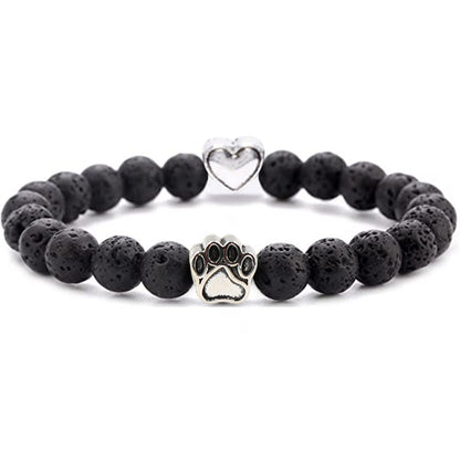 Nickelfreies Armband für Hundeliebhaber aus 8mm (Natur)perlen
