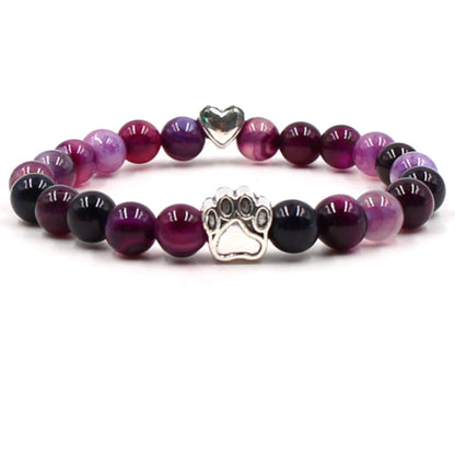 Nickelfreies Armband für Hundeliebhaber aus 8mm (Natur)perlen
