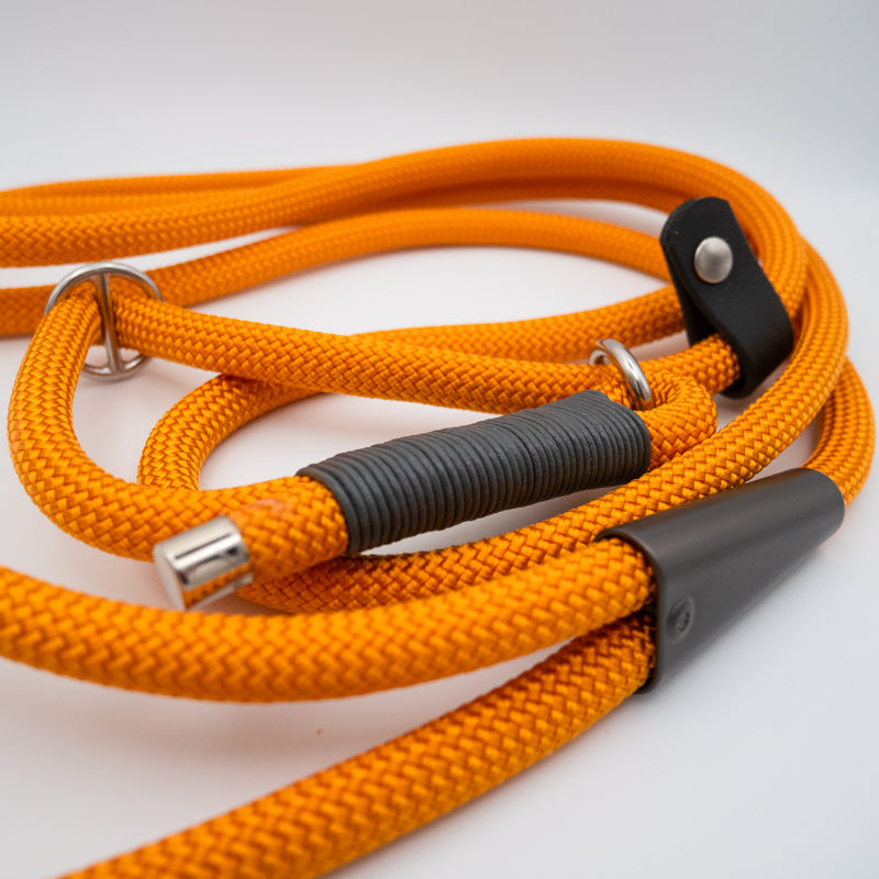 Retrieverleine aus Tau - getakelt - mit Zugstopp-Design