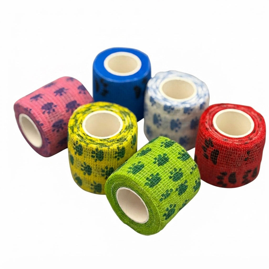 Elastische Vet Wrap - selbsthaftende Bandage für Tiere aus Naturlatex