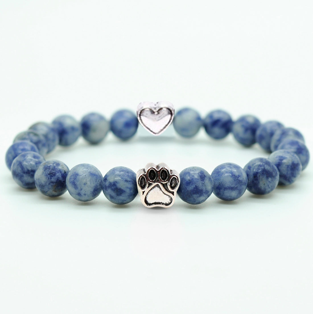 Sodalith - Armband für Hundeliebhaber aus 8mm (Natur)perlen