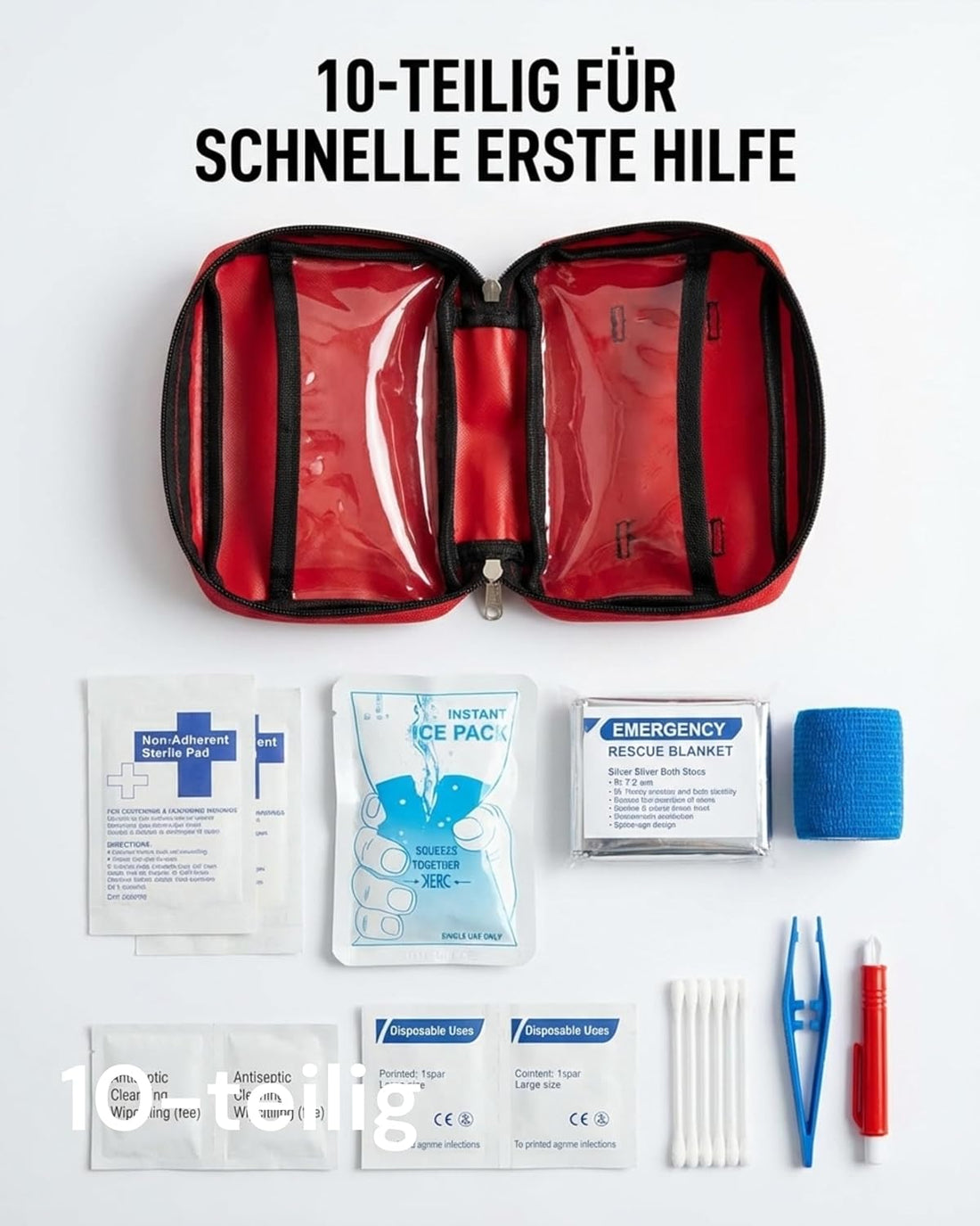 Erste-Hilfe-Set „kompakt“ - klein, praktisch, immer dabei, inkl. Erste-Hilfe-Anleitung