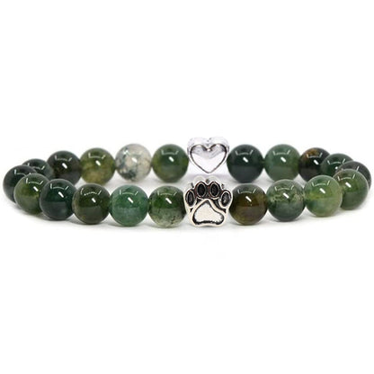 Nickelfreies Armband für Hundeliebhaber aus 8mm (Natur)perlen