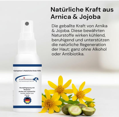 Wundpflege, Spray, Hunde, Katzen, Hundesicherheit, Katzensicherheit, Hundegesundheit, Bisabolol, made in Germany, antibakteriell, Erste-Hilfe