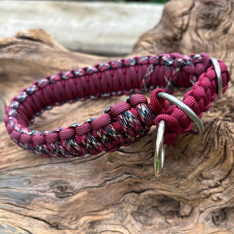 Paracord -Halsband für Hunde mit Zugstopp-Design